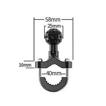 機車手機支架配件-U型球頭車把底座
