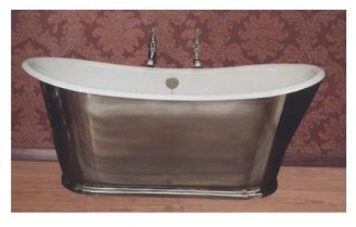 【麗室衛浴】BATHTUB WORLD高級獨立式鑄鐵浴缸 H-524-2 搪面白金款 長1676*寬750*高620/700mm