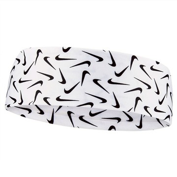 NIKE耐吉 FURY 3.0 PRINTED白色頭帶運動頭巾止汗帶髮帶吸濕排速乾汗慢跑網球棒球籃球羽球桌球瑜珈健身(N1003619101OS/DN0588101)生日禮物 男友禮物 情侶禮物