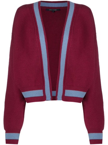 Sofie D'hoore - Molly contrast-trim wool cardigan - women - Wool - L - Pink