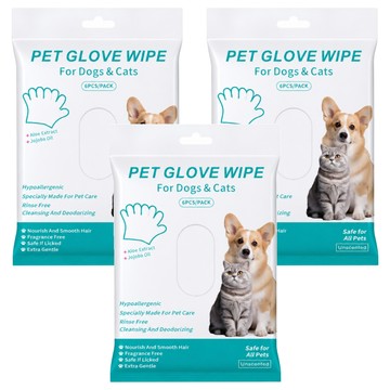 PET DAILY LAB 毛孩日常研究社 寵物免洗清潔手套  3個  6個裝