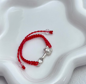 龍寶純銀湯匙蠟繩手環  | 寶寶彌月禮 週歲禮 925純銀