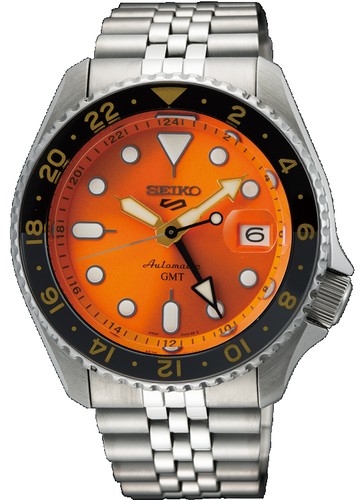 SEIKO 精工錶 5 Sports  GMT機械錶 4R34-00A0U(SSK005K1)-42.5mm-橘面鋼帶【刷卡回饋 分期0利率】【APP下單點數13倍送】