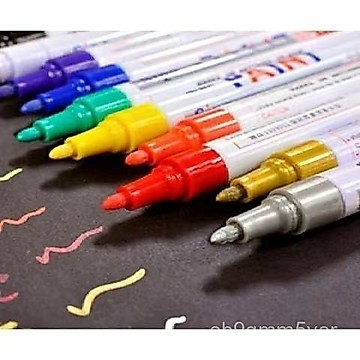 【臺灣出貨】金屬油漆筆防水速幹工業不掉色描胎筆白色黑色汽車輪胎頭盔塗鴉筆