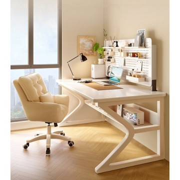 書桌置物架一體桌 附80CM洞洞板 140×60×75CM 電腦桌 書桌 工作桌 學習桌 寫字桌