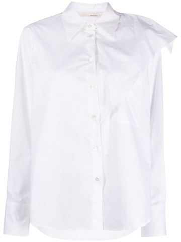 Tela - draped shoulder cotton shirt - women - Cotton - 46 - White