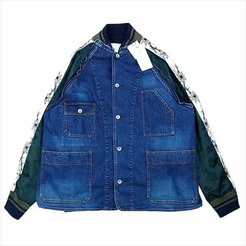 sacai dr.woo スタジャン デニム カバーオール　サイズ1 sacai dr.woo スタジャン デニム カバーオール サイズ1