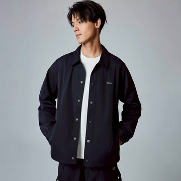Dickies男款黑色胸前簡約Logo舒適柔軟長袖教練外套|DK0A87ERBLK
