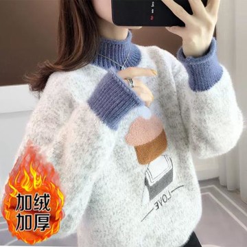 女大童冬裝15歲初中生慵懶風毛衣