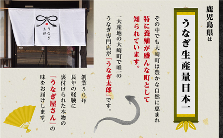 大隅産うなぎ蒲焼き150g以上１尾！　大崎町・うなぎ太郎の蒲焼き！