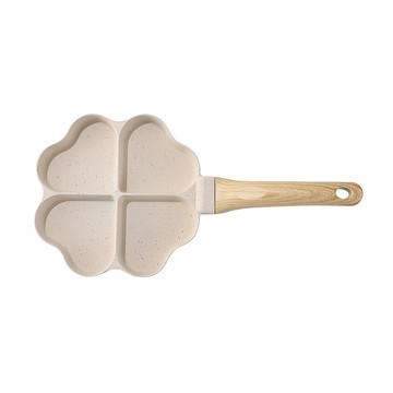 SUNORO 麥飯石愛心早餐鍋/4合1多功能不粘鍋 白色  18.5cm  1個