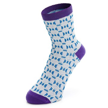 淑女雙針短襪-復古花磚-桔梗紫(女298700567)