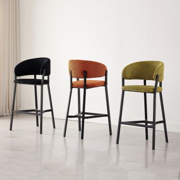 MUNA家居  A705型格里曼高腳吧椅/布/共三色   58X47X106cm