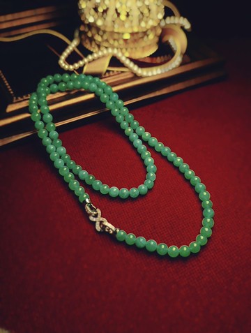 財富•高貴•健康|冰甜陽綠珠串|緬甸A貨翡翠長串項鍊