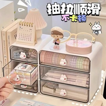 【臺灣出貨 🔥抽屜收納盒】桌上收納盒 學生 桌麵 抽屜 盒子 筆筒 可愛辦公室 兒童髮飾置物架 整理盒 桌麵收納