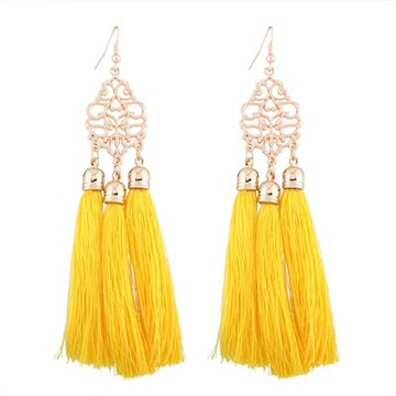 耳環鍍金耳飾-歐美復古長款流蘇女飾品4色73ns17【獨家進口】【米蘭精品】