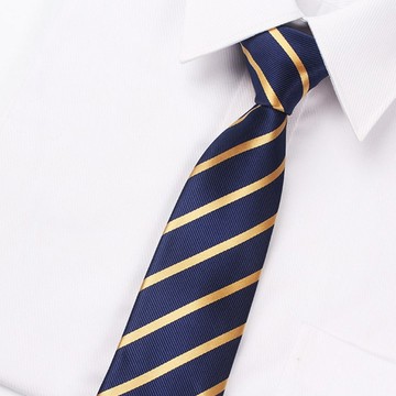 拉福，藍黃8CM寬版領帶拉鍊領帶