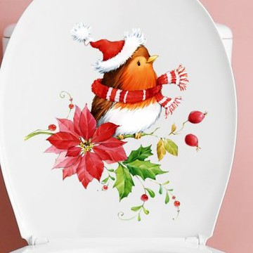 【MR.ZAKKA】創意萬用裝飾貼紙-聖誕節主題 可愛聖誕小鳥 居家節慶布置 DIY可移式壁貼 無痕壁貼 牆貼