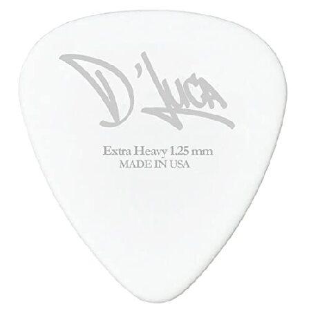 D'Luca Celluloid Standard Guitar Picks White 1.25mm Extra Heavy 25 Pack