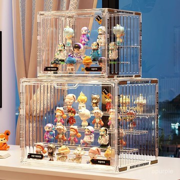 階梯式盲盒收納展示架泡泡瑪特亞克力透明展示盒高級手辦展示櫃 M25Z
