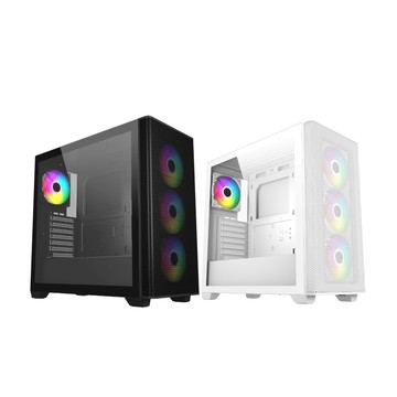 FSP 全漢FSP M320 鋼化玻璃機殼 黑/白 (ATX/網孔/內附ARGB風扇4個/分艙/5090顯卡)