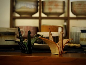 皮革千紙鶴掛飾 擺件 支持客製化訂製