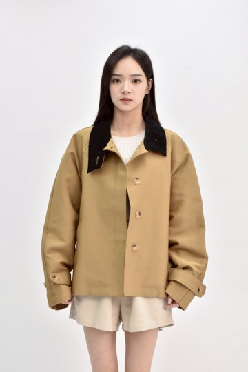 (L) the sand韓牌質感棉質長袖棕色外套