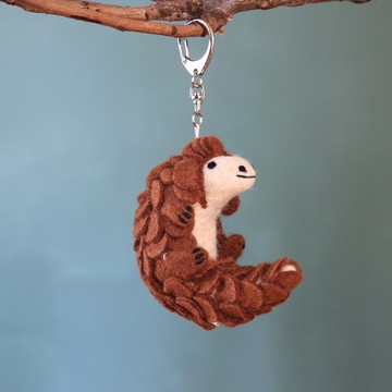 羊毛氈鑰匙圈│穿山甲/台灣保育類動物