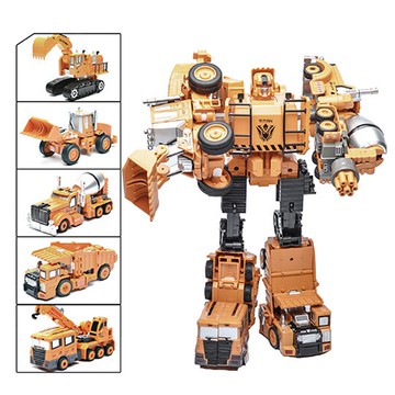 【Hi-toys】五合一合金工程車變形金鋼/戰甲機器人(超取需裁外盒)