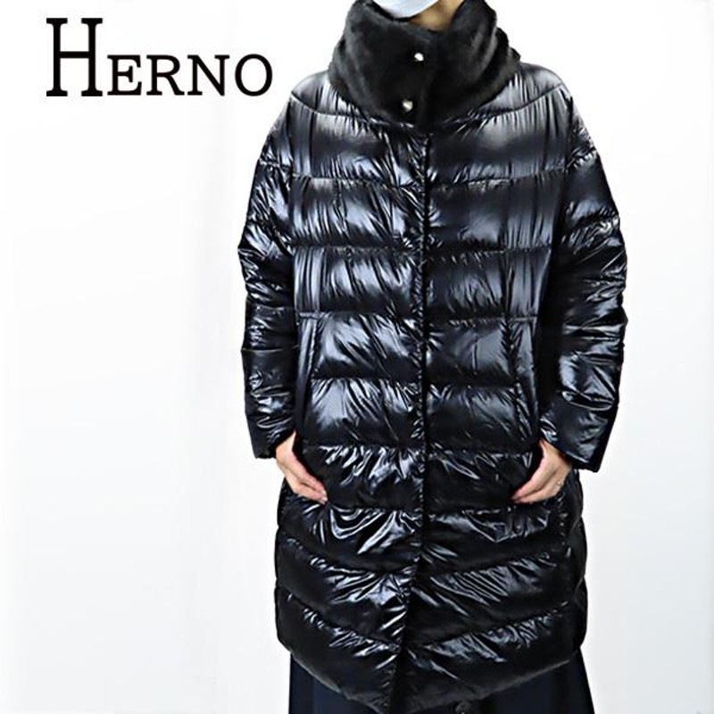 HERNO ヘルノ ボアネックミドル丈ダウンコート PI1297D 12017 9300