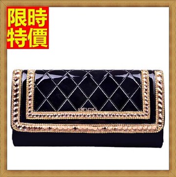 晚宴包 手拿包-肩背歐美經典真皮鑲鑽菱格女包包2色66p12【獨家進口】【米蘭精品】