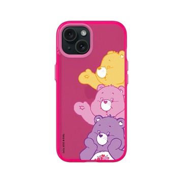 iPhone 15 Clear 粉漾桃 - Care Bears - 疊疊樂