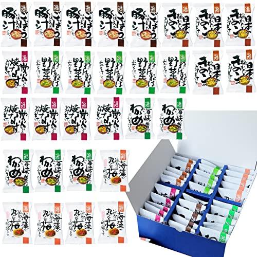 コスモス食品 フリーズドライ 化学調味料無添加 味噌汁 お吸い物 6種類 30食入 しあわせ30食こだわりセット