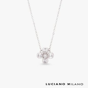 LUCIANO MILANO 花語之心 純銀項鍊(白K色)