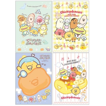 跳跳小雞 方格筆記本A 25K-恐龍/廚師/小雞/餐點