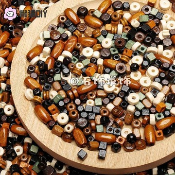 懶貓DIY💖 多款木珠混裝款方塊米珠方糖隔片散珠手作diy串珠手鍊飾品配件 手作材料 DIY配件 手作輔材