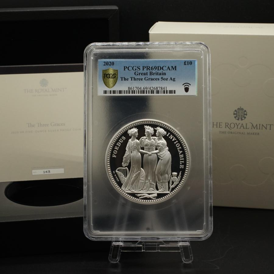 27 2020年 Three Graces oz Britain silver イギリス 銀貨 PCGS PR69 DCAM スリーグレイセス ５オンス