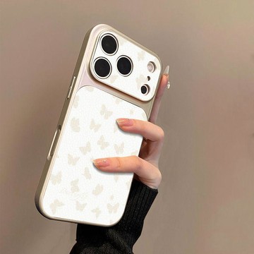 鏤空蝴蝶適用蘋果17手機殼小羊皮蘋果16保護套15新14外殼13/12