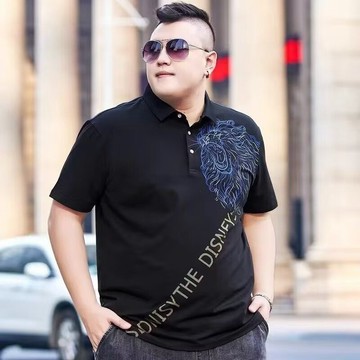 大码加大男士Polo衫短袖夏季男潮流新款宽松休闲加肥加大翻领体恤