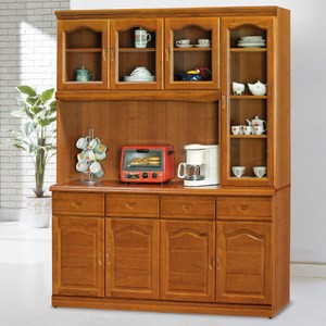 【MUNA 家居】967型樟木色5.3尺餐櫃/碗盤櫃(全組)