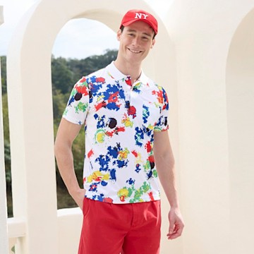 LEIDOOE噴墨風繽紛色男短袖POLO衫(96162)