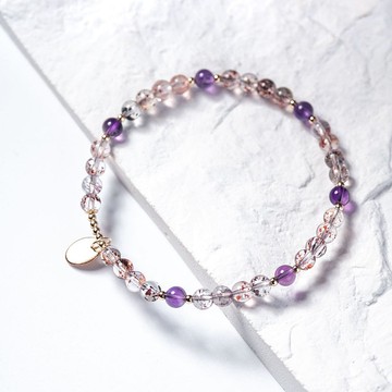 超級七14KGF手鍊 | 4mm極細 |  Super Seven 天然水晶手鏈 客製化