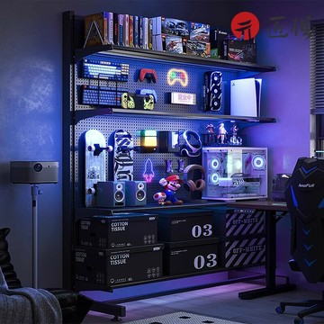 【匠俱】電競房洞洞板置物架 洞洞板貨架 洞洞板收納架 簡易書架 五金洞洞板 置物架子 收納架子 洞洞板組合