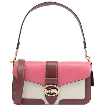 COACH C4065 Georgie拼色造型兩用酒神包.桃/酒紅