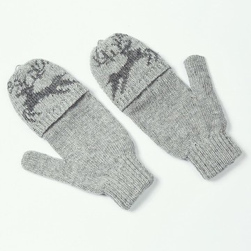 羊毛小鹿手套兒童初中學生可以寫字冬天加絨保暖半指翻蓋9歲1入