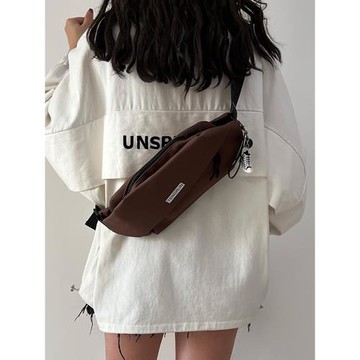 潮牌帆布包包女2025新款時尚簡約百搭斜挎背包運動休閑胸包腰包男