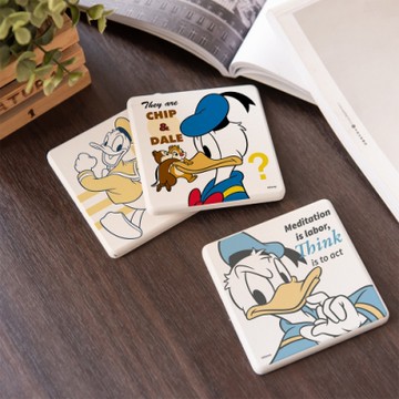 【收納王妃】迪士尼 Disney 唐老鴨系列 硬是珪藻土方形杯墊 (2入組) 正版授權 台灣製造