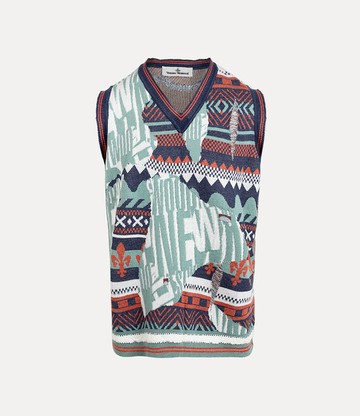 Vivienne Westwood Broken Fair Isle Vest Linen Wool Blend XS/s Unisex
