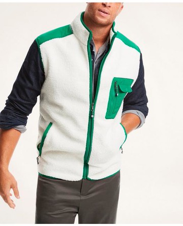 Brooks Brothers Men's Big & Tall Fleece Vest | White | Size 2X