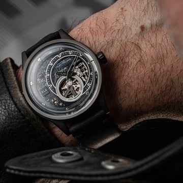 THE ELECTRICIANZ Steel E-Gun 43mm 發電機 槍色鏤空機械錶-ZZ-B1C07-CLG